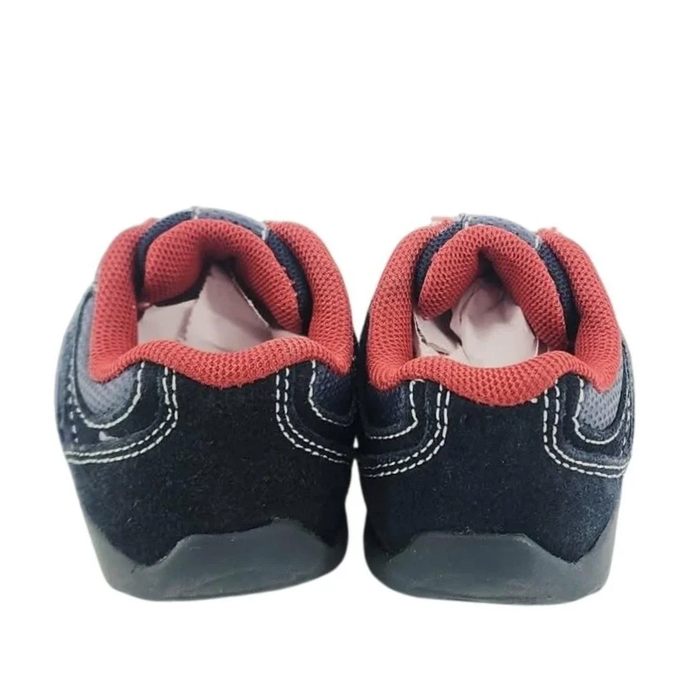Teeny Toes Infant Boys Navy Blue Red Skid Resistant Sneakers‎ Size 2